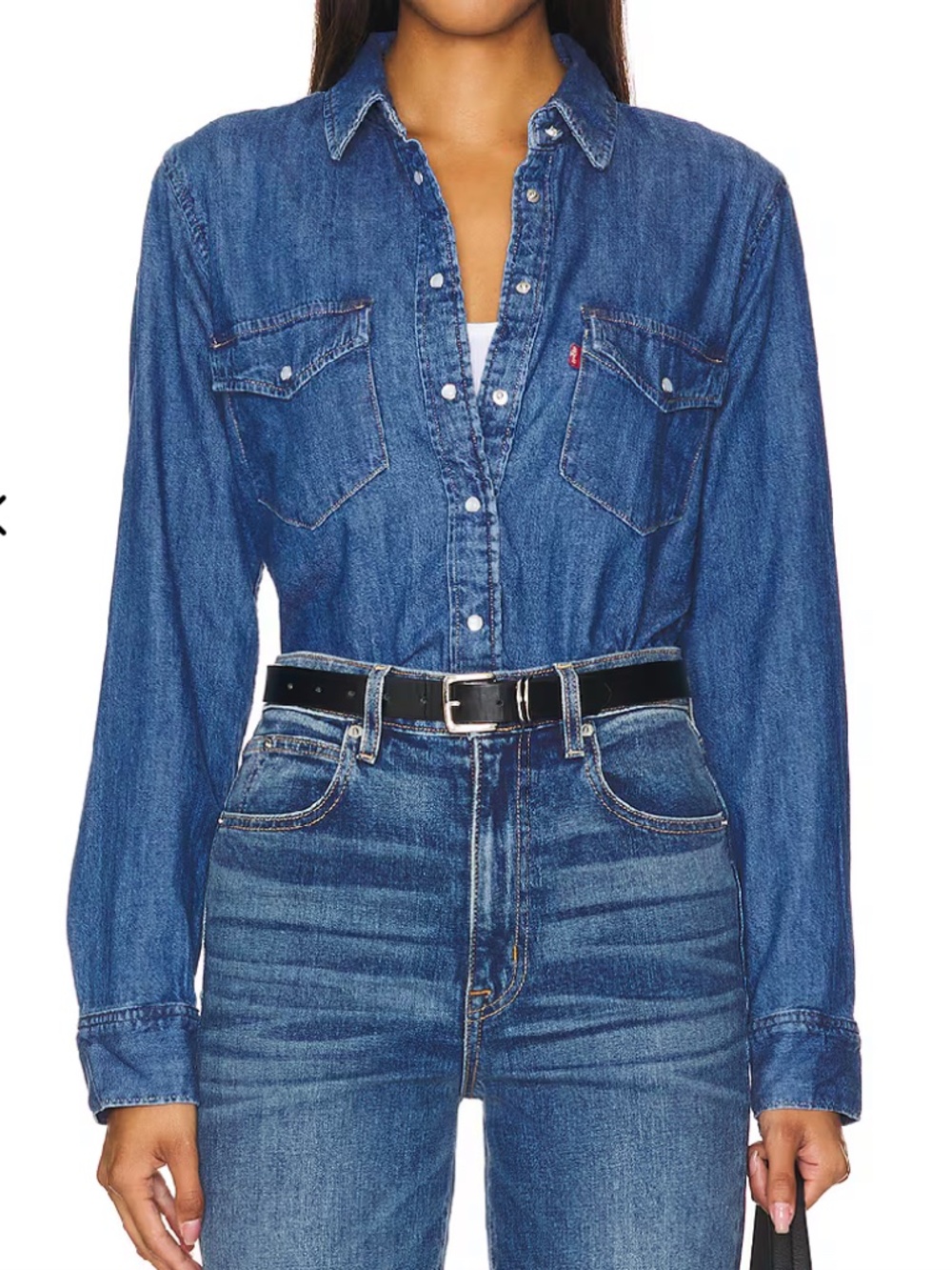 The Levi's Denim Western Button Down with Pearl Snaps in size Medium